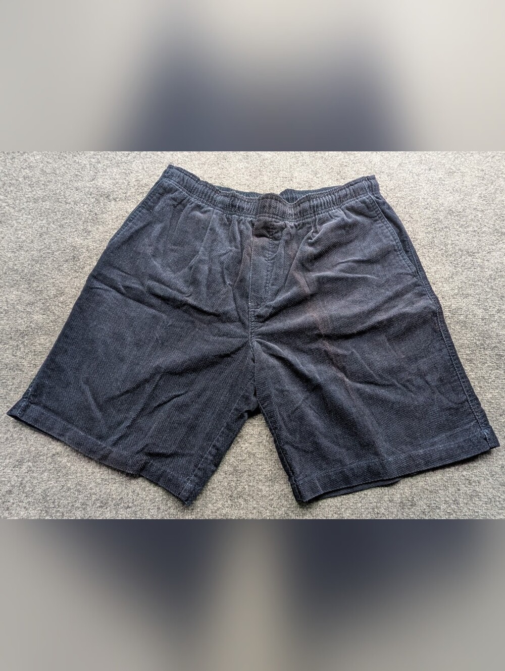 Zeppelin Corduroy Shorts Men's XL Navy Blue Baggy Elastic Waist w/Drawstring Vtg